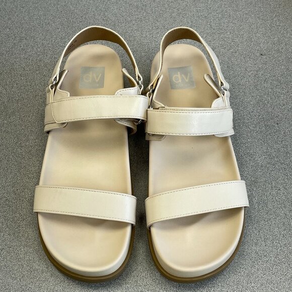 NWOT Dolce Vita Argyle Platform Sandals Women's Size 10  Beige Adjustable Straps - Picture 8 of 8